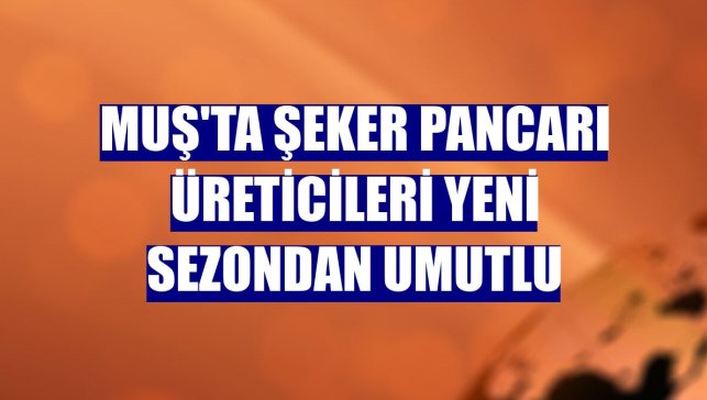 Muş'ta şeker pancarı üreticileri yeni sezondan umutlu