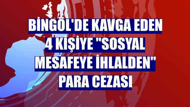 Bingöl'de kavga eden 4 kişiye "sosyal mesafeye ihlalden" para cezası