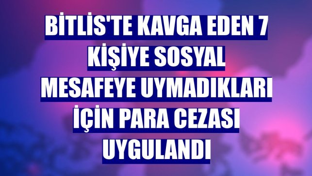 Bitlis'te kavga eden 7 kişiye sosyal mesafeye uymadıkları için para cezası uygulandı