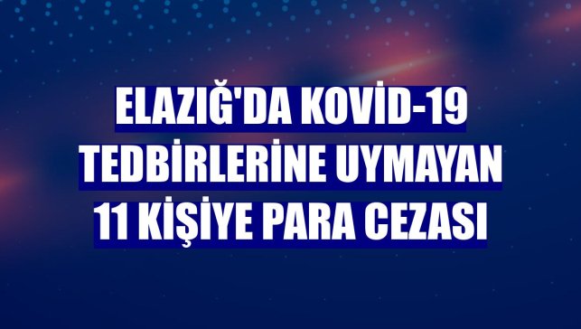 Elazığ'da Kovid-19 tedbirlerine uymayan 11 kişiye para cezası