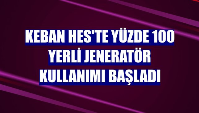 Keban HES'te yüzde 100 yerli jeneratör kullanımı başladı