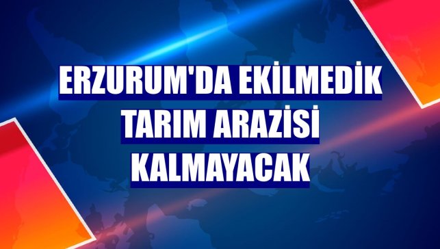 Erzurum'da ekilmedik tarım arazisi kalmayacak
