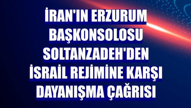 İran'ın Erzurum Başkonsolosu Soltanzadeh'den İsrail rejimine karşı dayanışma çağrısı
