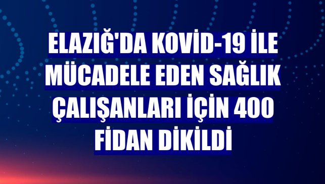 Elazığ'da Kovid-19 ile mücadele eden sağlık çalışanları için 400 fidan dikildi