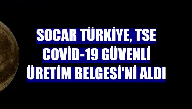 SOCAR Türkiye, TSE Covid-19 Güvenli Üretim Belgesi'ni aldı