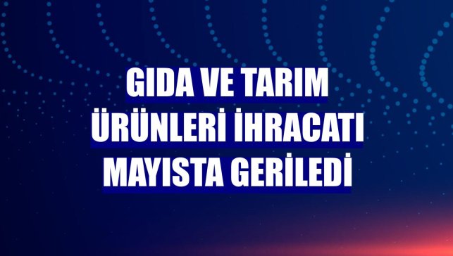 Gıda ve tarım ürünleri ihracatı mayısta geriledi