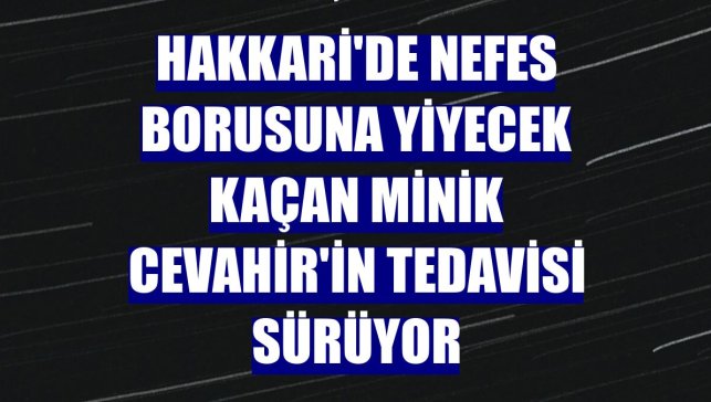 Hakkari'de nefes borusuna yiyecek kaçan minik Cevahir'in tedavisi sürüyor