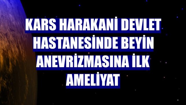 Kars Harakani Devlet Hastanesinde beyin anevrizmasına ilk ameliyat