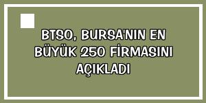 BTSO, Bursa'nın en büyük 250 firmasını açıkladı