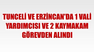 Tunceli ve Erzincan'da 1 vali yardımcısı ve 2 kaymakam görevden alındı