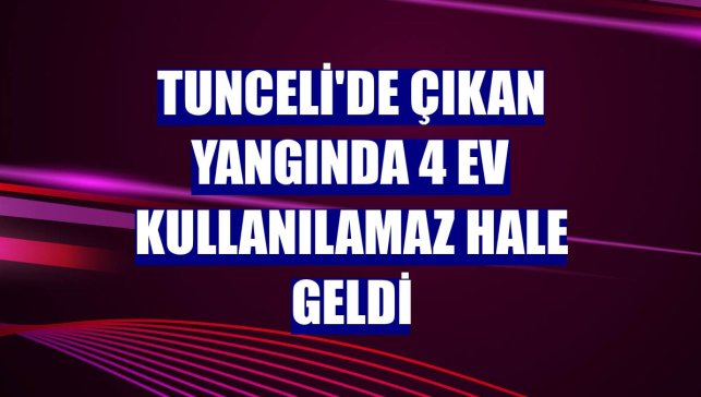 Tunceli'de çıkan yangında 4 ev kullanılamaz hale geldi