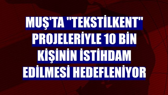 Muş'ta "Tekstilkent" projeleriyle 10 bin kişinin istihdam edilmesi hedefleniyor