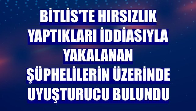 Bitlis'te hırsızlık yaptıkları iddiasıyla yakalanan şüphelilerin üzerinde uyuşturucu bulundu