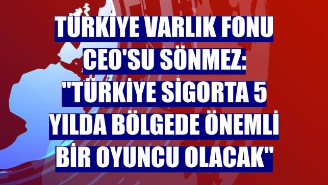Türkiye Varlık Fonu CEO'su Sönmez: "Türkiye Sigorta 5 yılda bölgede önemli bir oyuncu olacak"