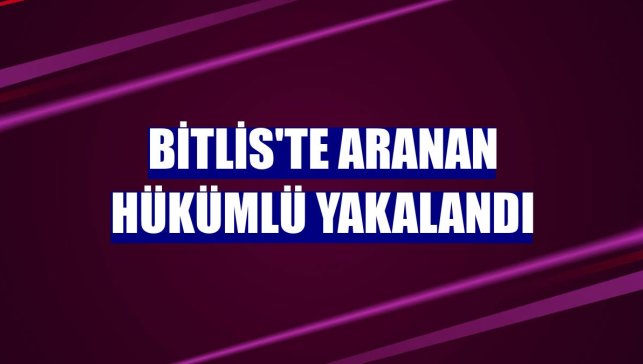 Bitlis'te aranan hükümlü yakalandı