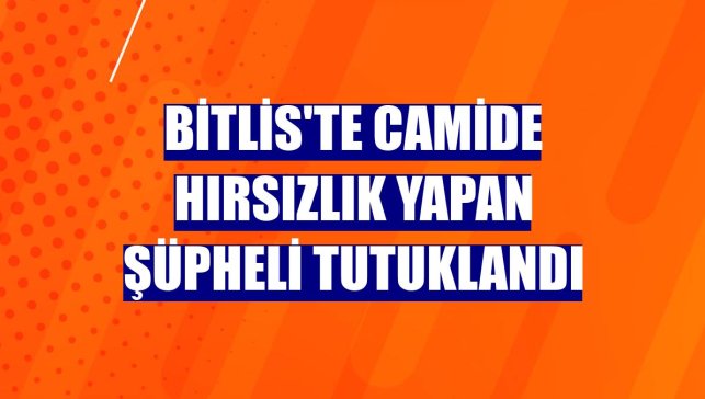 Bitlis'te camide hırsızlık yapan şüpheli tutuklandı