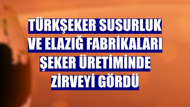 Türkşeker Susurluk ve Elazığ fabrikaları şeker üretiminde zirveyi gördü