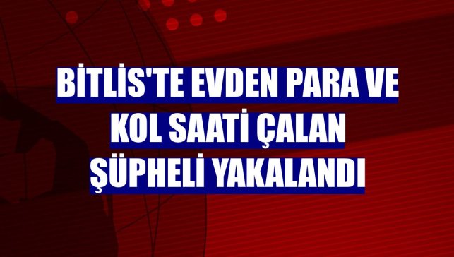 Bitlis'te evden para ve kol saati çalan şüpheli yakalandı
