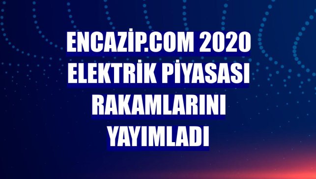 encazip.com 2020 elektrik piyasası rakamlarını yayımladı