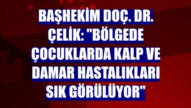 Başhekim Doç. Dr. Çelik: "Bölgede çocuklarda kalp ve damar hastalıkları sık görülüyor"
