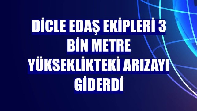 Dicle EDAŞ ekipleri 3 bin metre yükseklikteki arızayı giderdi
