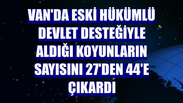 Van'da eski hükümlü devlet desteğiyle aldığı koyunların sayısını 27'den 44'e çıkardı