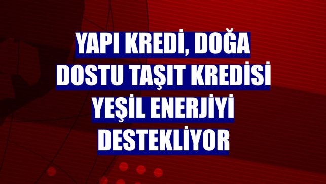 Yapı Kredi, Doğa Dostu Taşıt Kredisi yeşil enerjiyi destekliyor