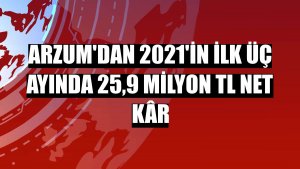 Arzum'dan 2021'in ilk üç ayında 25,9 milyon TL net kâr