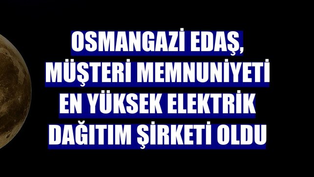Osmangazi EDAŞ, müşteri memnuniyeti en yüksek elektrik dağıtım şirketi oldu