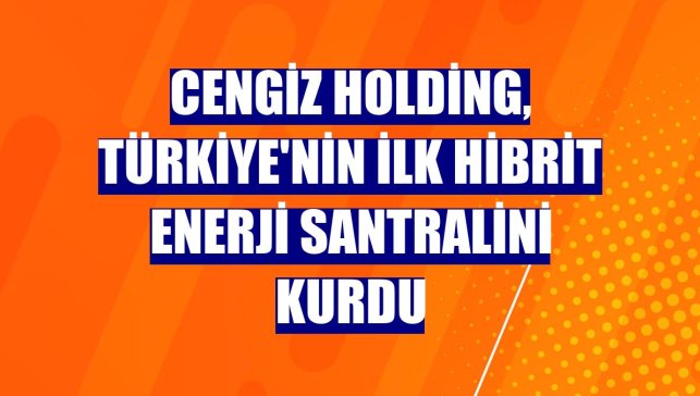 Cengiz Holding, Türkiye'nin ilk hibrit enerji santralini kurdu