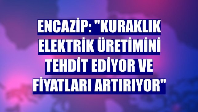 Encazip: "Kuraklık elektrik üretimini tehdit ediyor ve fiyatları artırıyor"