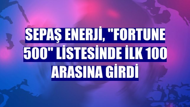 Sepaş Enerji, "Fortune 500" listesinde ilk 100 arasına girdi