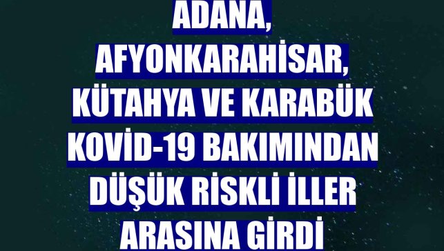 Adana, Afyonkarahisar, Kütahya ve Karabük Kovid-19 bakımından düşük riskli iller arasına girdi