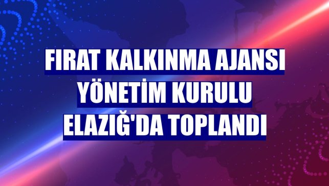 Fırat Kalkınma Ajansı yönetim kurulu Elazığ'da toplandı