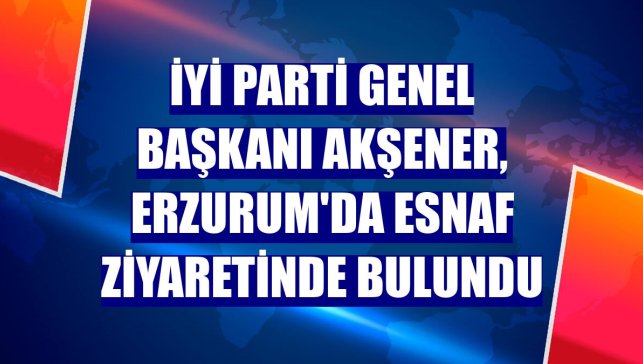 İYİ Parti Genel Başkanı Akşener, Erzurum'da esnaf ziyaretinde bulundu