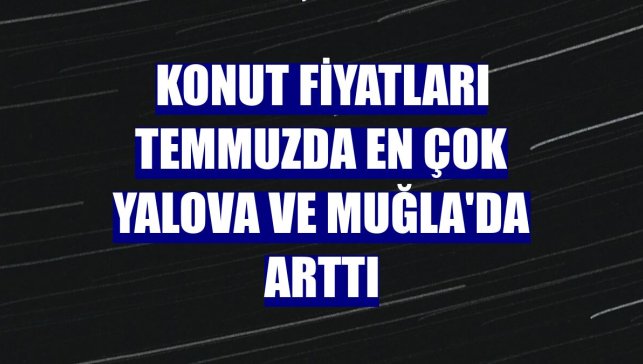 Konut fiyatları temmuzda en çok Yalova ve Muğla'da arttı