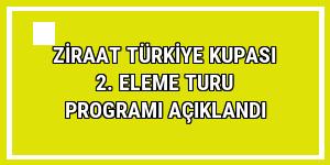 Ziraat Türkiye Kupası 2. Eleme Turu programı açıklandı
