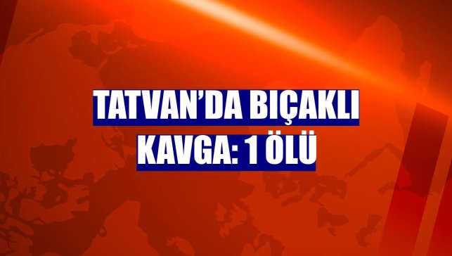 Tatvan’da bıçaklı kavga: 1 ölü