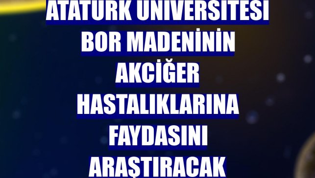 Atatürk Üniversitesi bor madeninin akciğer hastalıklarına faydasını araştıracak