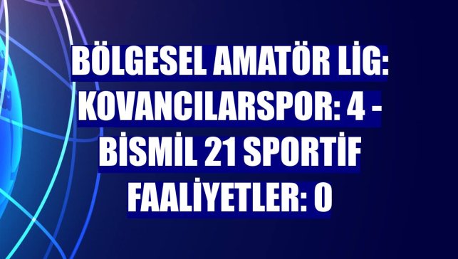Bölgesel Amatör Lig: Kovancılarspor: 4 - Bismil 21 Sportif Faaliyetler: 0