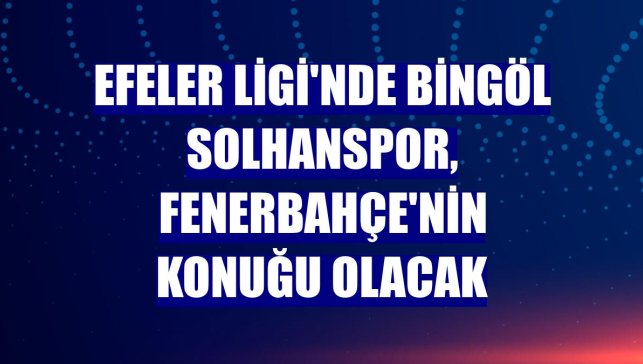 Efeler Ligi'nde Bingöl Solhanspor, Fenerbahçe'nin konuğu olacak