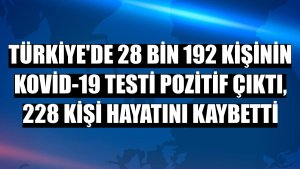 Türkiye'de 28 bin 192 kişinin Kovid-19 testi pozitif çıktı, 228 kişi hayatını kaybetti