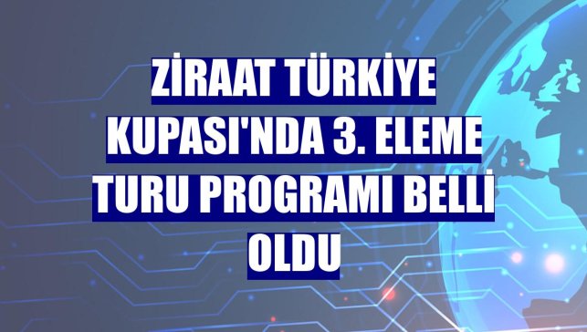 Ziraat Türkiye Kupası'nda 3. Eleme Turu programı belli oldu