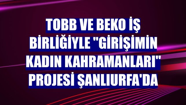 TOBB ve Beko iş birliğiyle "Girişimin Kadın Kahramanları" projesi Şanlıurfa'da