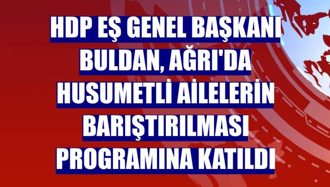 HDP Eş Genel Başkanı Buldan, Ağrı'da husumetli ailelerin barıştırılması programına katıldı