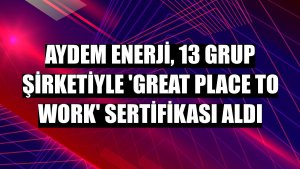 Aydem Enerji, 13 grup şirketiyle 'Great Place to Work' Sertifikası aldı