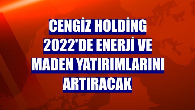 Cengiz Holding 2022'de enerji ve maden yatırımlarını artıracak