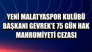 Yeni Malatyaspor Kulübü Başkanı Gevrek'e 75 gün hak mahrumiyeti cezası