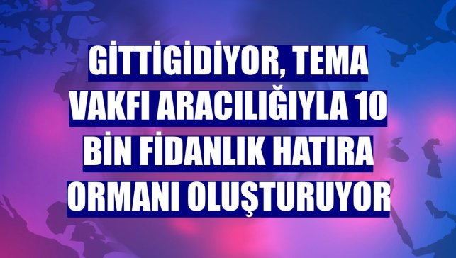 GittiGidiyor, TEMA Vakfı aracılığıyla 10 bin fidanlık hatıra ormanı oluşturuyor