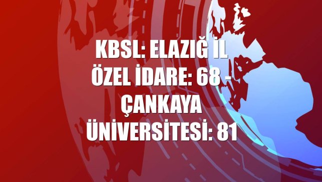 KBSL: Elazığ İl Özel İdare: 68 - Çankaya Üniversitesi: 81